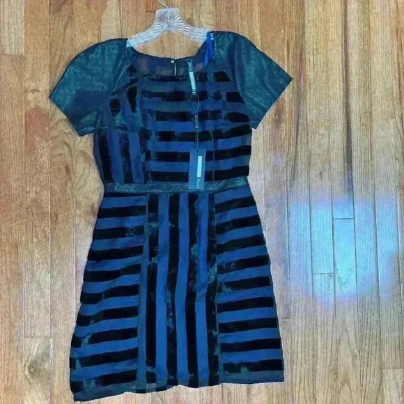 Plenty by Tracy Reese velvet sheet mixed print cocktail dress size 4 - Picture 3 of 4